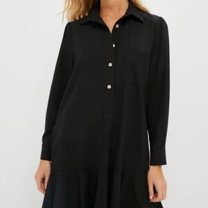 Tuckernuck Black “Callahan” crepe shirt dress